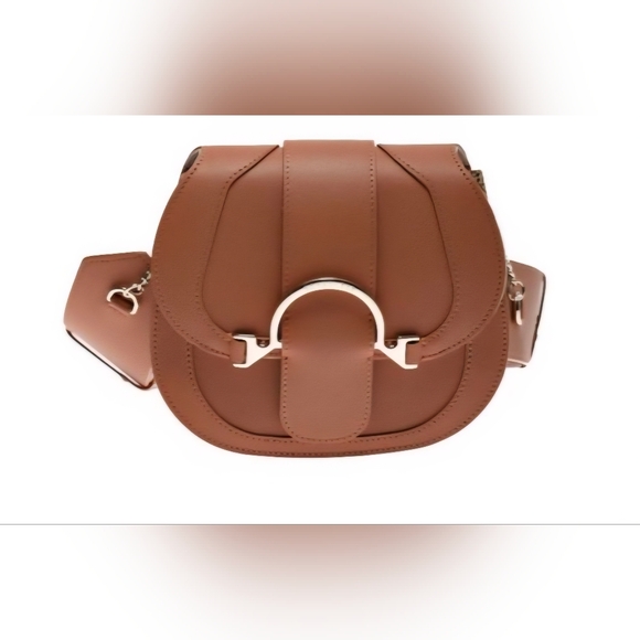 NWT Borbonese Leather Saddle Bag - Picture 1 of 13